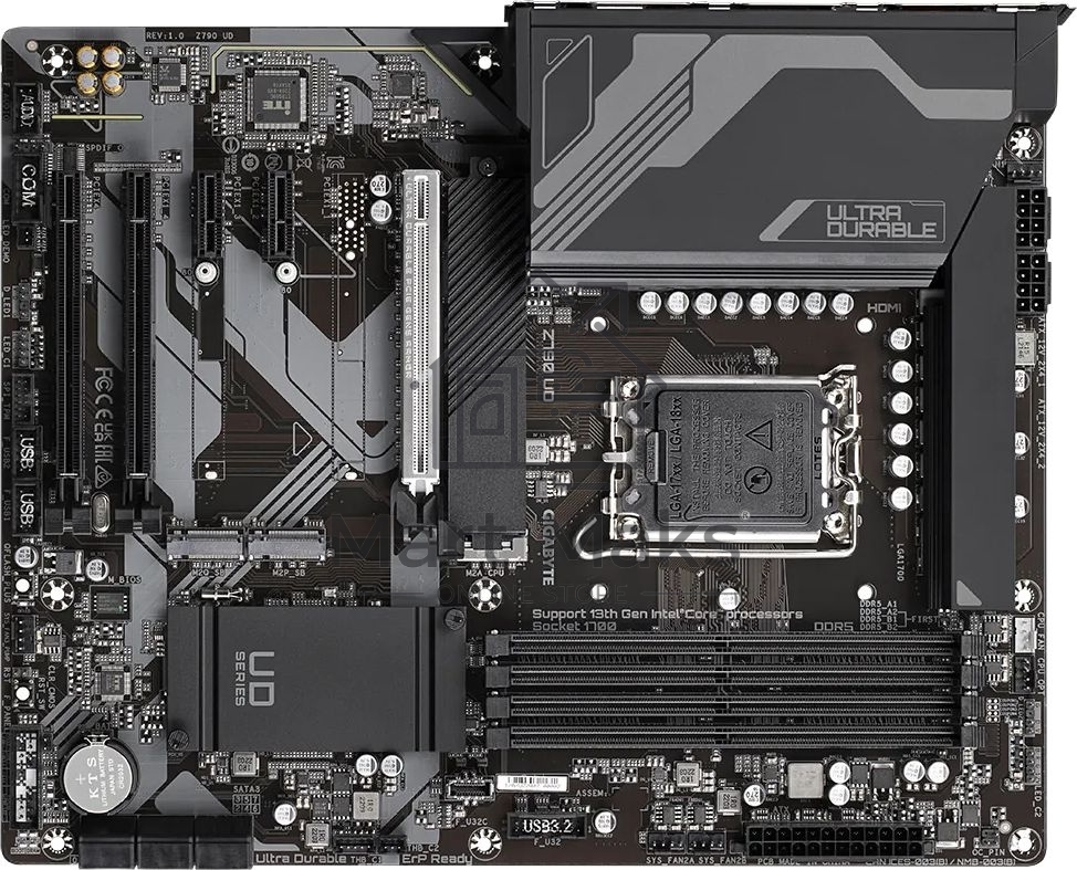 Материнская плата Gigabyte Z790 UD, LGA 1700, Intel Z790, 4xDDR5, 6xSATA, 3xM.2, 1xPCI-E 5.0 x16, 1xPCI-E 4.0 x4, 1xPCI-E 3.0 x1, 1xHDMI, 1xDP, 1x 2.5Gb LAN, 4xUSB-A 2.0, 4xUSB-A 3.2 Gen 1, 1xUSB-A 3.2 Gen 2, 1xUSB-C 3.2 Gen 2x2, 7.1, ATX