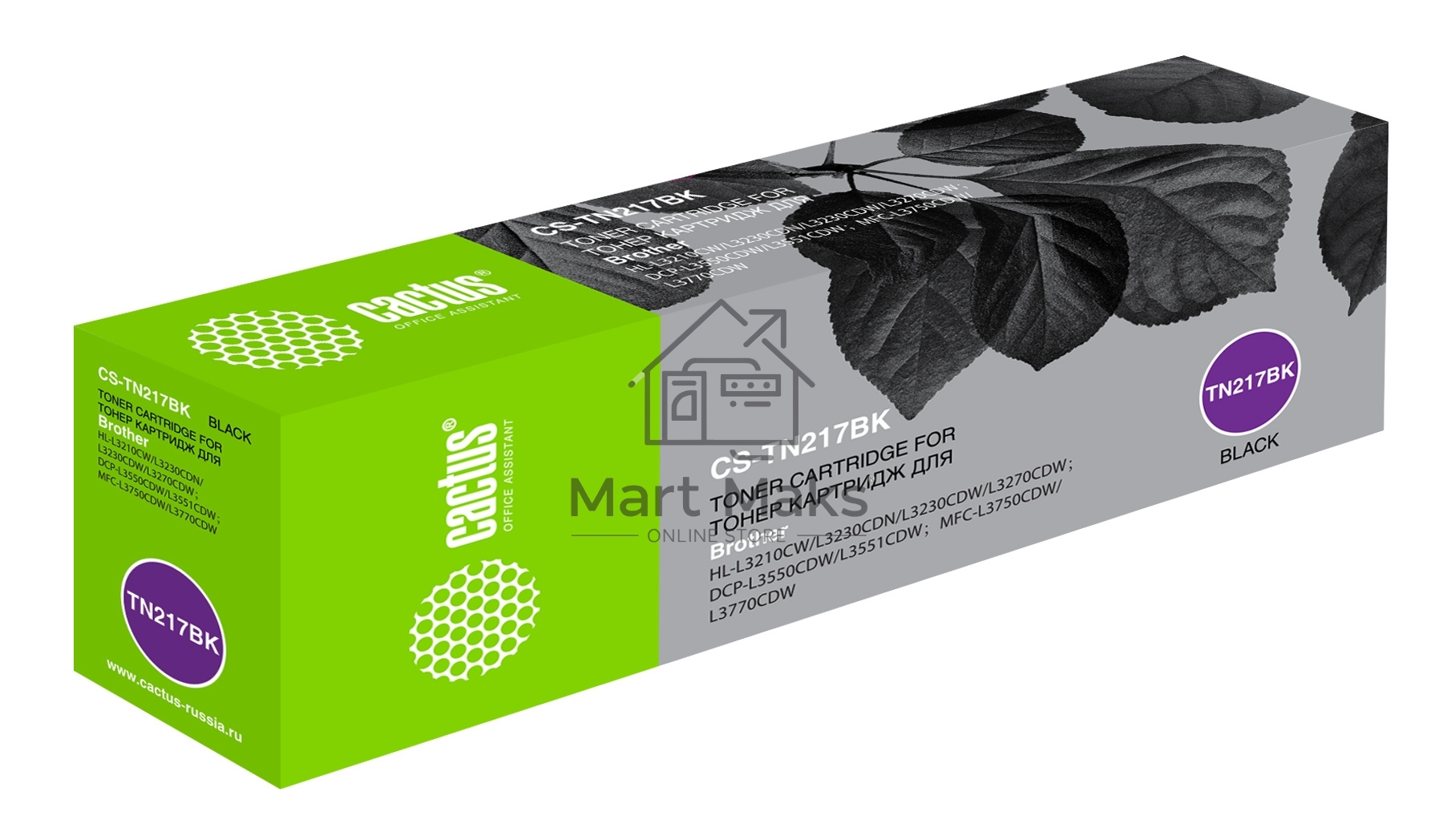 Картридж лазерный Cactus CS-TN217BK черный (3000стр.) для Brother HL3230/DCP3550/MFC3770