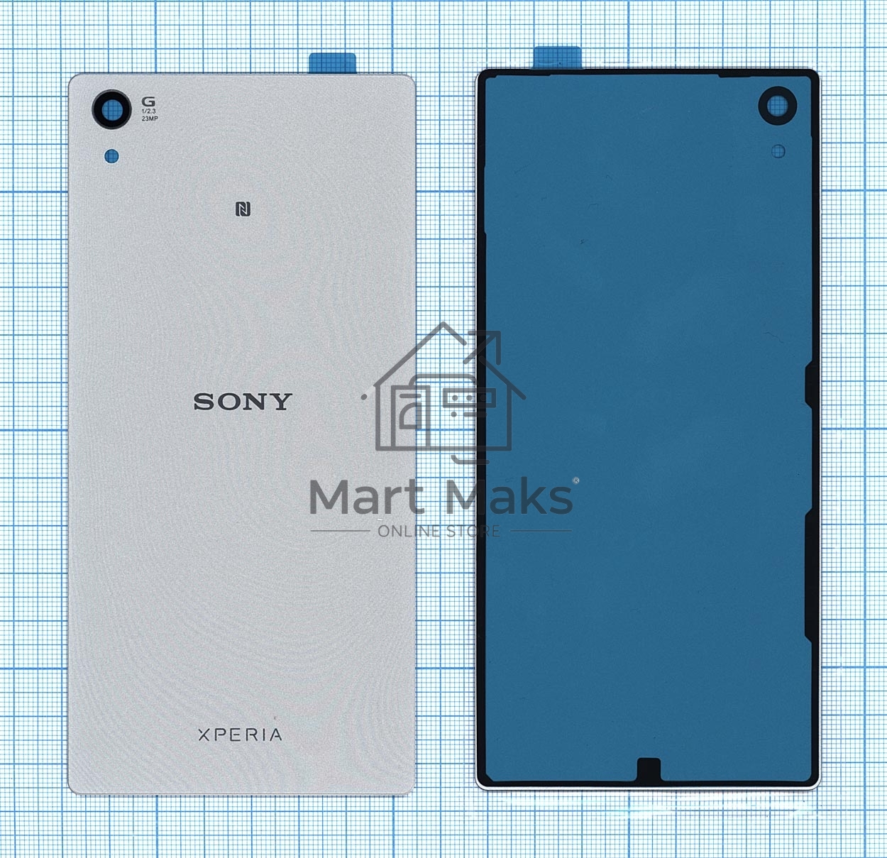 Задняя крышка для Sony Xperia Z5P E6883 серебристая
