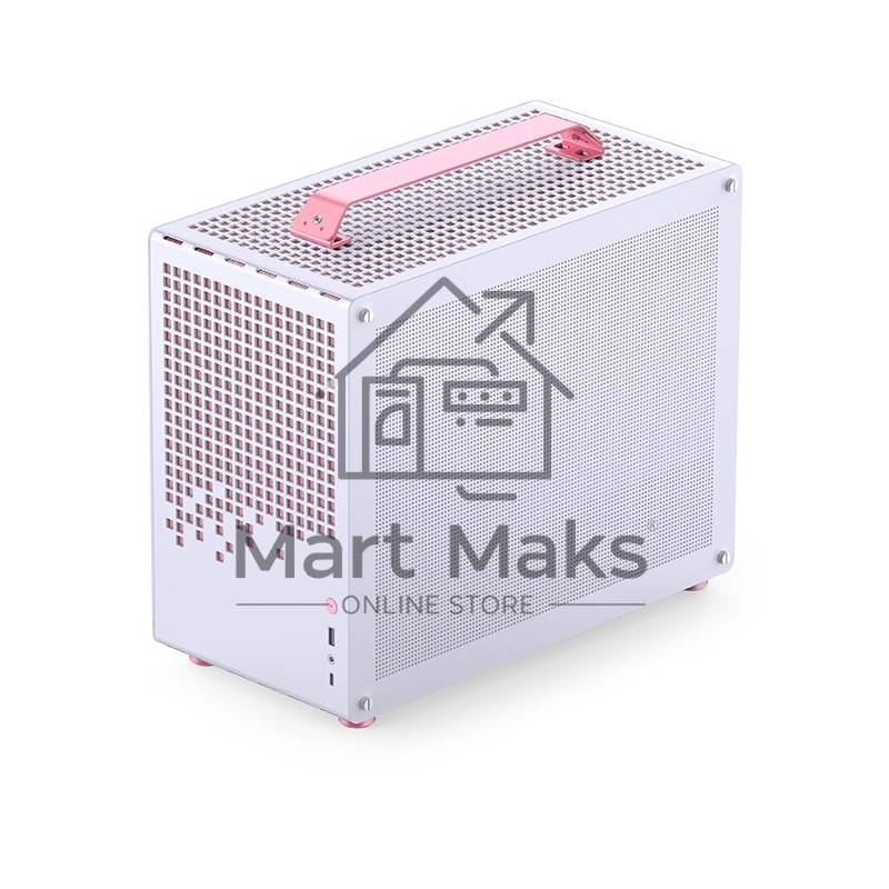 Корпус без блока питания Case JONSBO Z20, Mini-Tower, TG, no fan, 1xUSB-A 3.2 + 1xUSB-C 3.2, mATX, mITX Pink/White