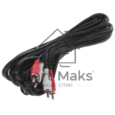 Кабель аудио Cablexpert CCA-2R2R-1.8M-N, 2xRCA/2xRCA, 1.8м, черный, пакет