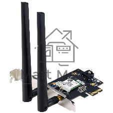 Сетевой адаптер ASUS PCE-BE6500 WiFi 7 Bluetooth 5.4 2882+2882+688Mbps 6GHz/5GHz/2.4GHz 