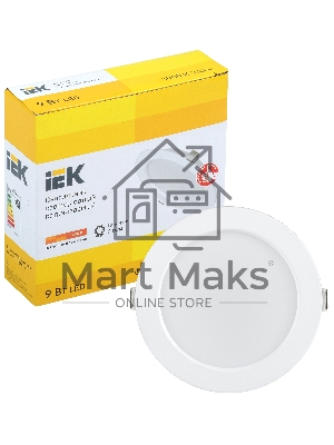 Светильник светодиодный Iek LDVO0-1612-09-3000-K01 ДВО 1612 белый круг 9Вт 3000К IP20 пластик. корпус, диам 118 мм