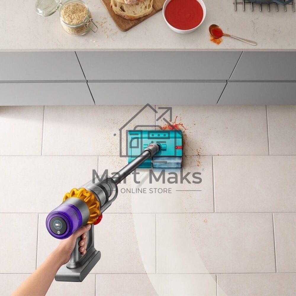 Пылесос вертикальный Dyson V15s Detect Submarine (448798-01) серый, питание от аккумулятора, 240 Вт, уборка влажная/сухая, пылесборник 0,76 л, работа от АКБ max 60 мин.