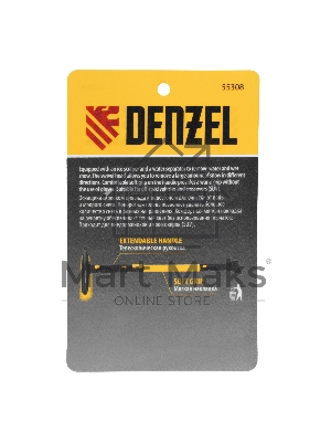 Щетка-сметка для снега со скребком Denzel, телескоп, поворотная голова, водосгон, 900-1200 мм 55308