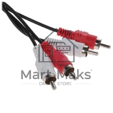 Кабель аудио Cablexpert CCA-2R2R-1.8M-N, 2xRCA/2xRCA, 1.8м, черный, пакет