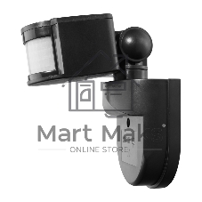 Датчик движения GMS1-W-11-7-B, настенный, 11 м, 1200Вт, 7 мин, черный, 1/50