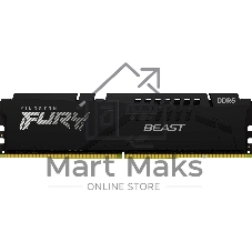 Оперативная память Kingston Fury Beast, DDR5, 32GB (1x32GB), 5600 MHz, CL40, с радиатором, чёрный