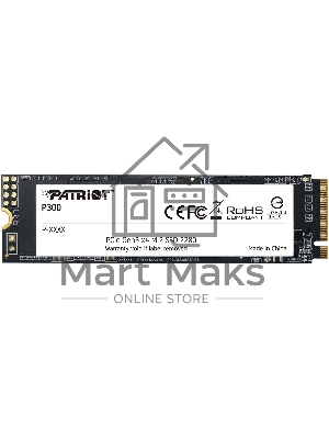 Накопитель SSD Patriot P300, 128Gb, PCIe 3.0 x4, M.2 2280, NVMe, R/W 1600/600