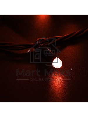 Гирлянда Neon-night Нить 10м, постоянное свечение, черный ПВХ, 230В, красный