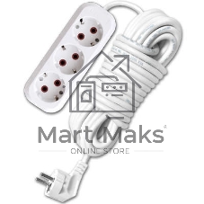 Удлинитель 3х5 м с заземл. 10А IP20 У10-554 ПВС 3х0.75 UNIVersal 554-05