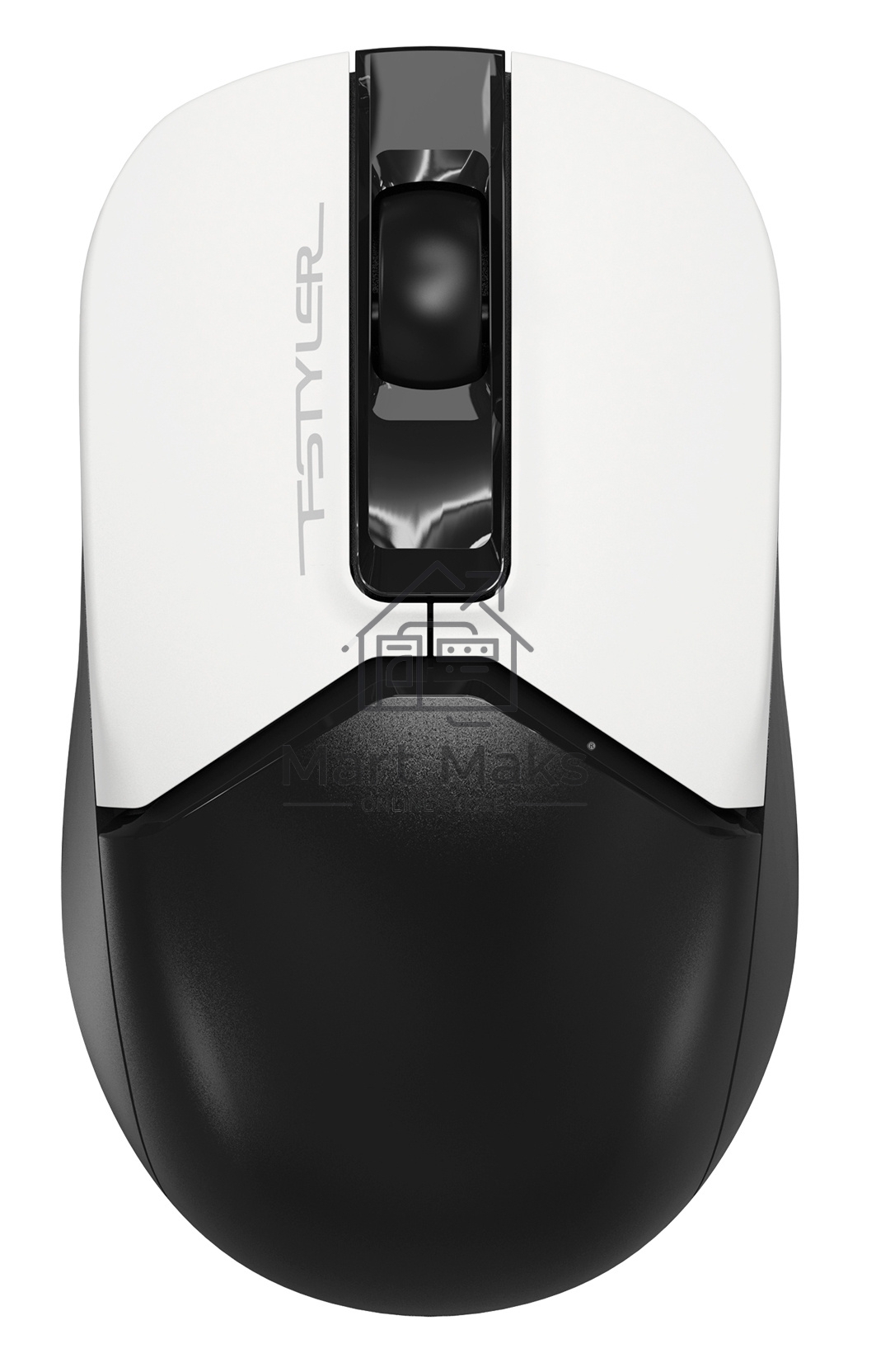 Мышь беспроводная A4Tech Fstyler FG12 белый/черный, 1200 dpi, радиоканал, USB, кнопки - 3
