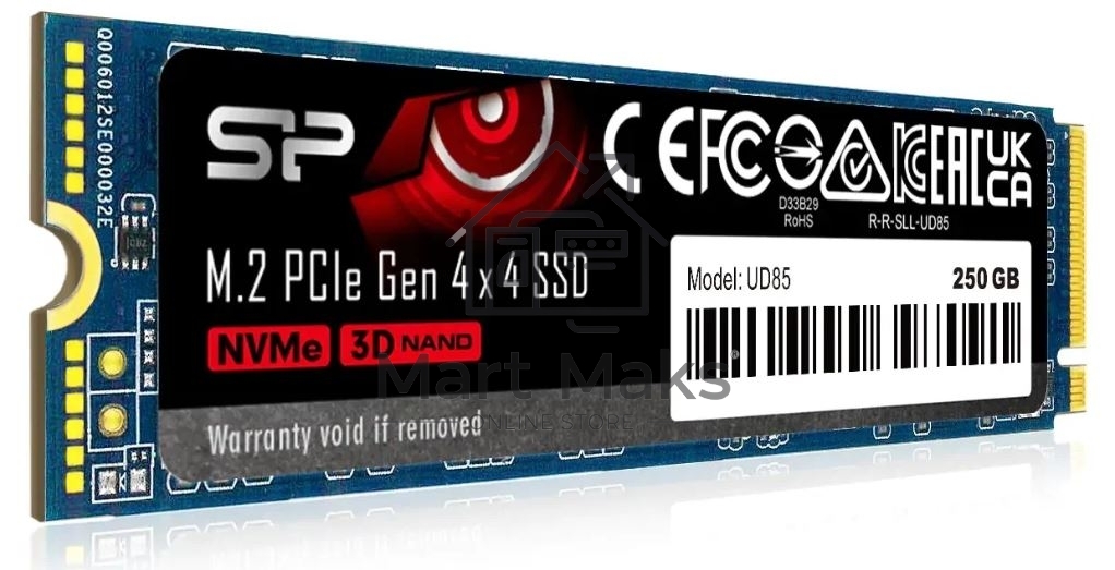 Накопитель SSD 250GB Silicon Power UD85, M.2 2280, PCI-E 4x4 [R/W - 3300/1300 MB/s]
