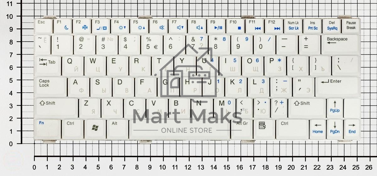 Клавиатура для ноутбука Dell Vostro 1200 V1200 белый