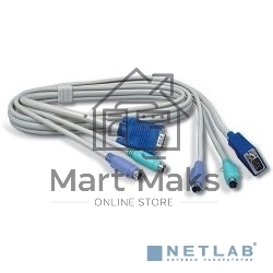 Кабель КВМ 1.8м Переключатель KVM TRENDNet TK-C06, папа-папа клав.(PS/2),мышь (PS/2), DB15 п, 1.8 m