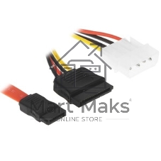 Комплект кабелей SATA Cablexpert CC-SATA-N, интерфейсный (48 см) 7pin/7pin и питания (15 см) 4pin/15pin, медь, пакет