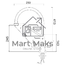 SUS127GY-016F-015 Смеситель для кухни с переключением фильтра, ø35