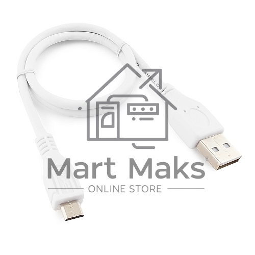 Кабель Gembird/Cablexpert CCP-mUSB2-AMBM-W-0.5M AM/microBM 5P, 0.5м, экран, белый, пакет