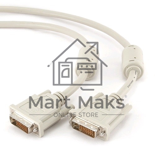 Кабель Кабель DVI-D dual link Gembird, 3.0м, 25M/25M, экран, феррит.кольца, пакет CC-DVI2-10)