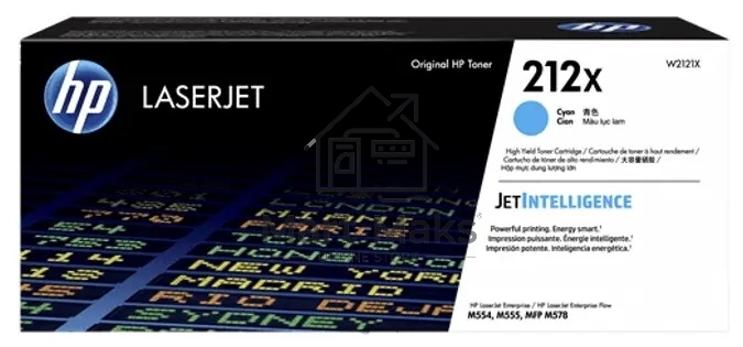 Картридж лазерный HP 212X W2121X голубой для HP CLJ Enterprise M554/M555