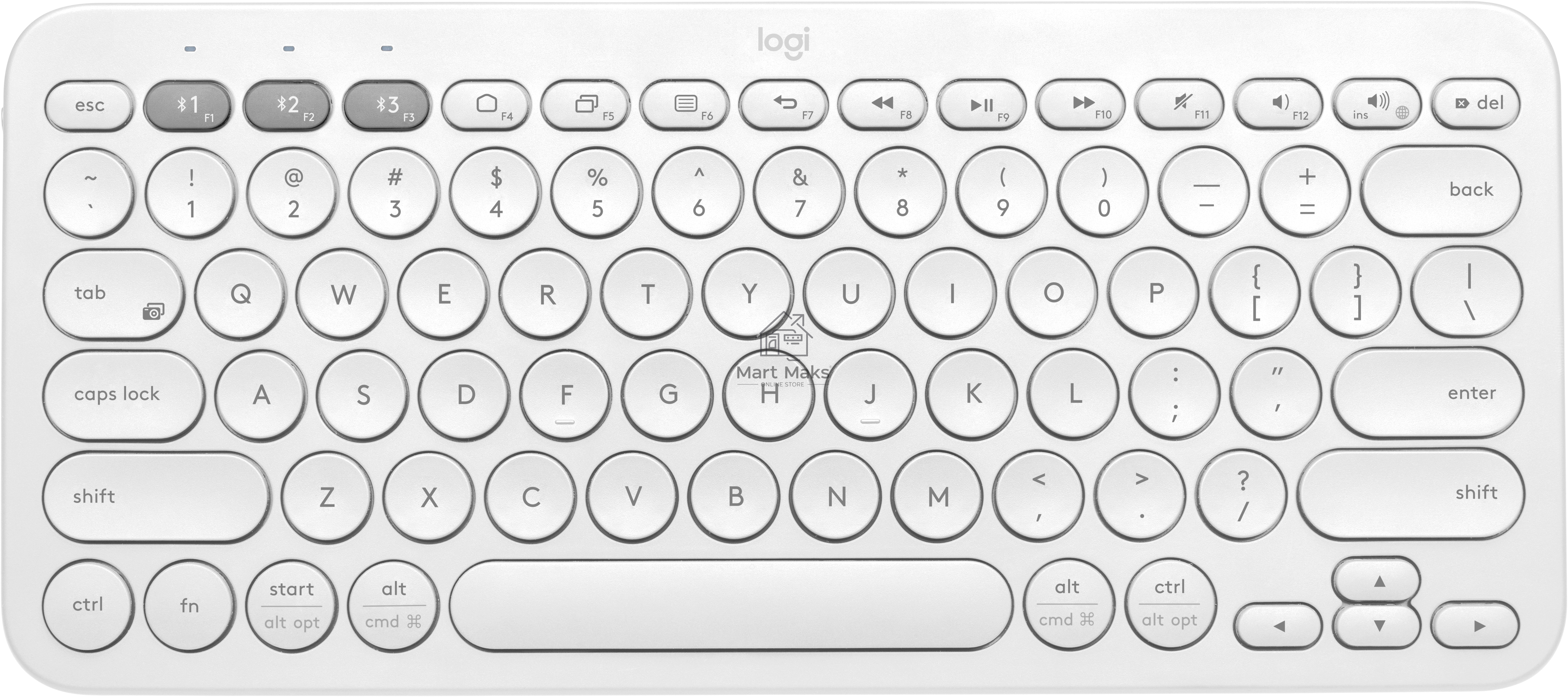 Клавиатура беспроводная Logitech K380, Bluetooth, белый