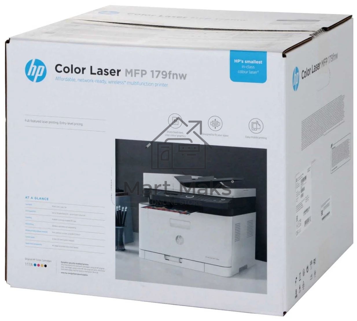 МФУ лазерный HP Color LaserJet 179fnw (4ZB97A), А4, цветной, печ. до 18 стр/мин. (ч/б) до 4 стр/мин. (цвет), скан. до 15 стр/мин. (ч/б) 6 стр/мин. (цвет), 600x600dpi, USB, RJ-45, Wi-Fi, Air Print, Mopria