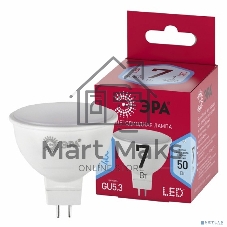 Лампа светодиодная ЭРА RED LINE LED MR16-7W-840-GU5.3 R GU5.3 7 Вт софит нейтральный белый свет
