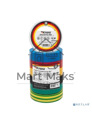 Набор изоляционных лент Kranz 0.13х15 мм, 10 м, 7 цветов