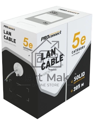 Кабель Proconnect (01-0027) Кабель UTP CAT5e 2 пары (305м) 0.51 мм