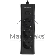 Сетевой фильтр Philips CHP2135BB/51, 3м, 3 розетки, черный