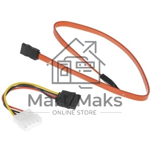Комплект кабелей SATA Cablexpert CC-SATA-N, интерфейсный (48 см) 7pin/7pin и питания (15 см) 4pin/15pin, медь, пакет