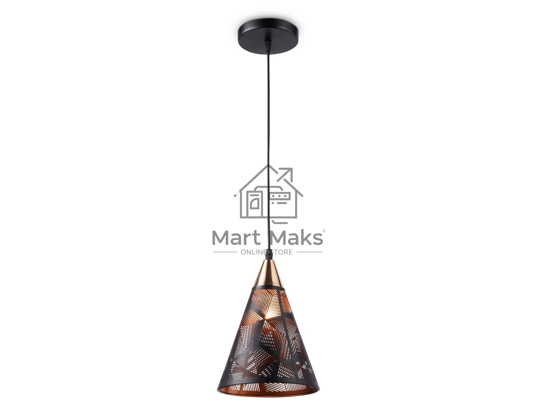Светильник Ambrella light TR8431 BK/FGD черный/золото E27 max 40W D180*800