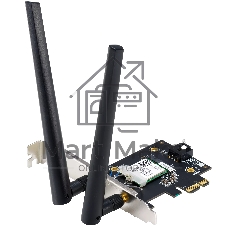 Сетевой адаптер ASUS PCE-BE6500 WiFi 7 Bluetooth 5.4 2882+2882+688Mbps 6GHz/5GHz/2.4GHz 