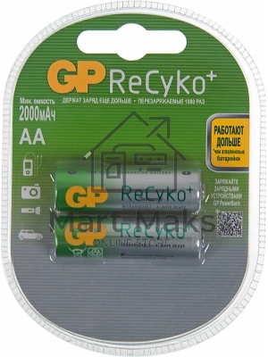 Аккумулятор GP Recyko 210AAHCB AA NiMH 2000mAh (2шт) Аккумулятор GP Recyko 210AAHCB AA NiMH 2000mAh (2шт)