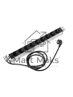 Блок розеток Rem-16 с инд., 9 Shuko, 16A, алюм., 19