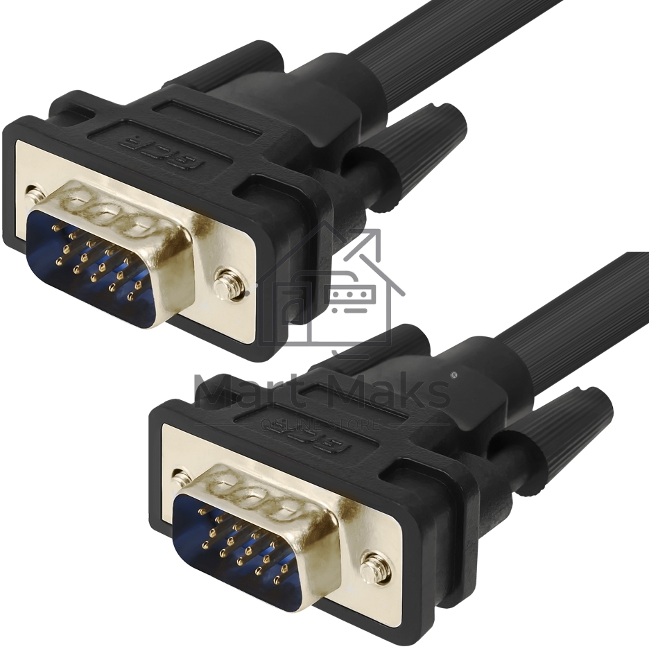 Кабель Greenconnect SVGA 7.0м черный, позолоченные контакты, ферритовые кольца, OD8.0mm. 15M / 15M Premium GCR-VM2VM2-7.0m, 28/28 AWG, двойной экран