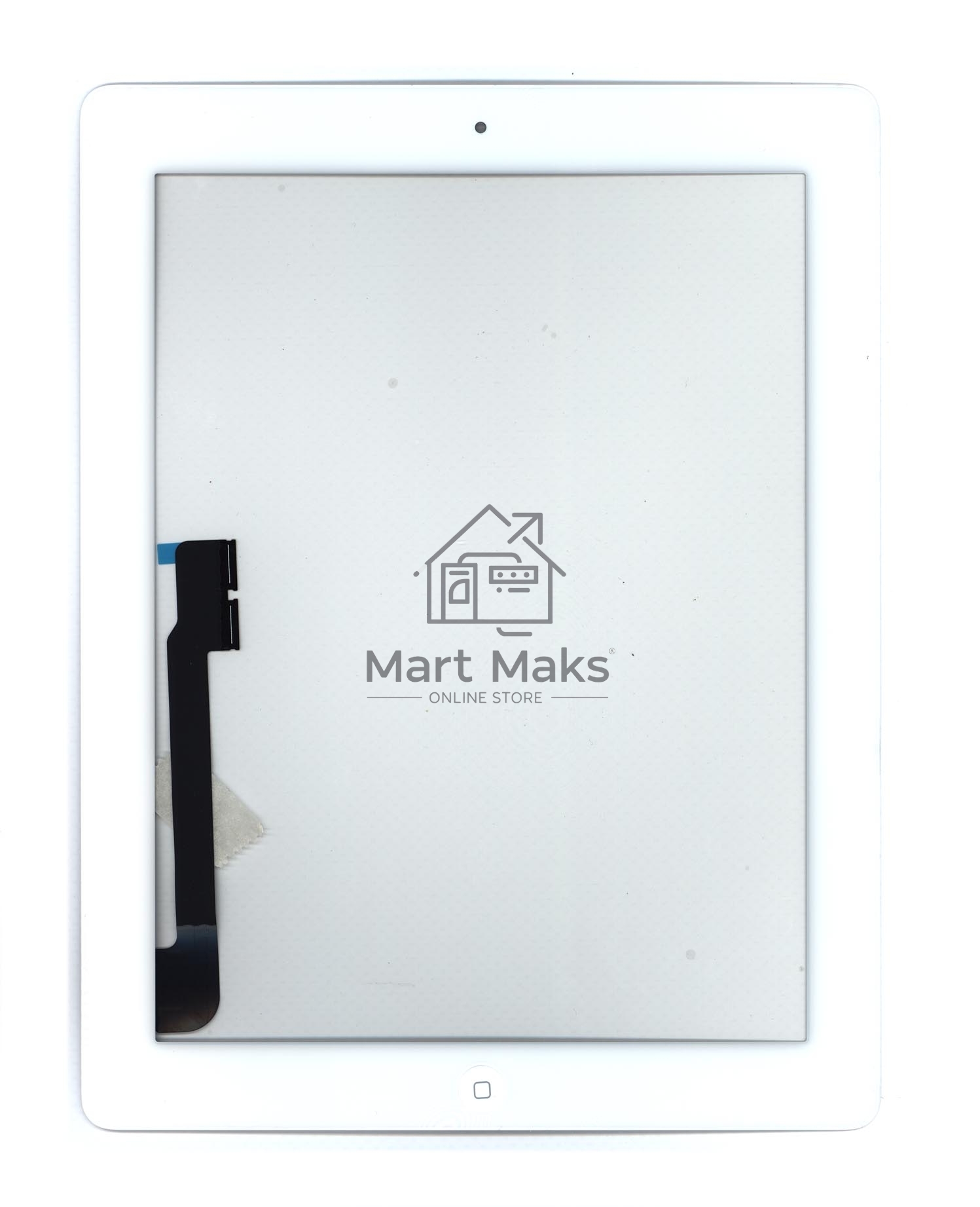 Сенсорное стекло (тачскрин) для iPad, 3 белое с кнопкой