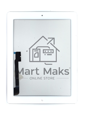 Сенсорное стекло (тачскрин) для iPad, 3 белое с кнопкой