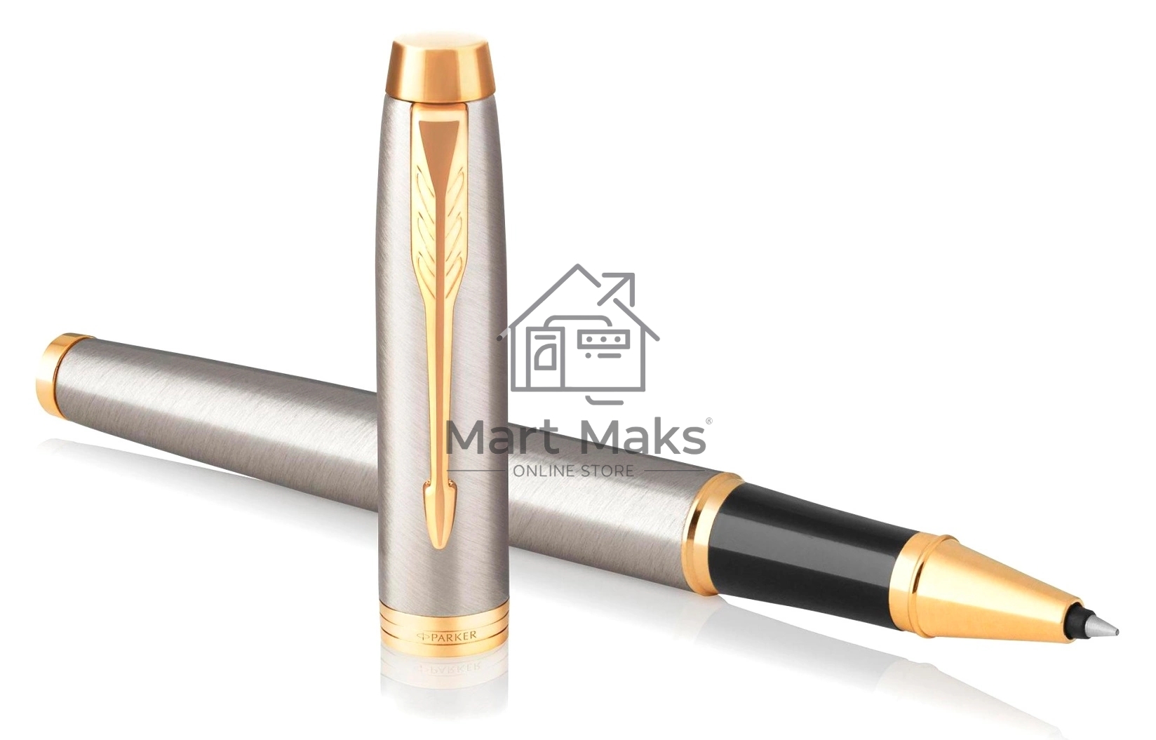 Ручка роллер Parker IM Core T321 (CW1931663) Brushed Metal GT F, черные чернила, подарочная коробка