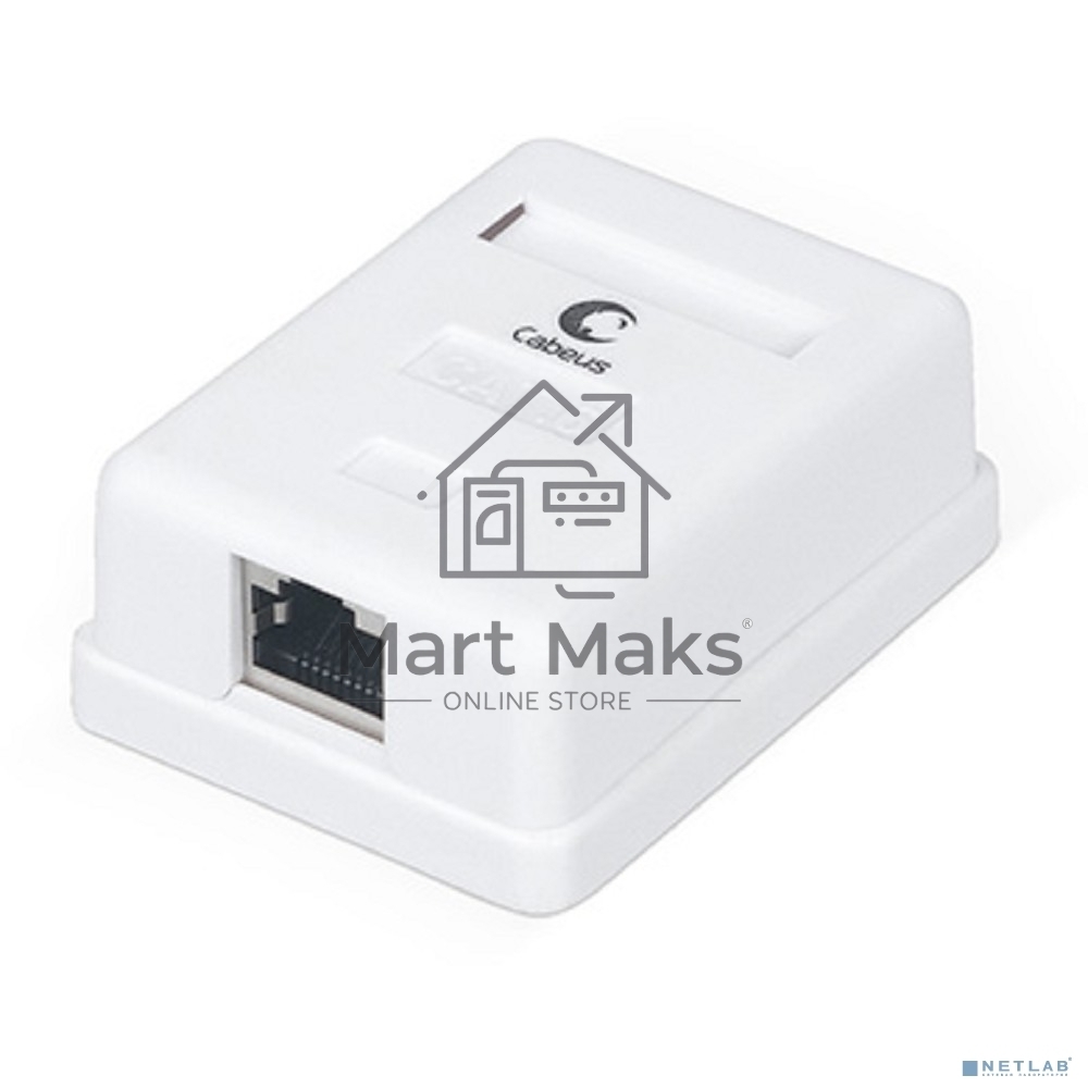 Розетка в сборе Cabeus, 1x RJ45(8P8C), кат. 6, экр., внешняя, белый, (WS-8P8C-Cat.6-SH-1)