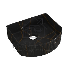 Раковина санфаянс накладная BAU Mif stripes 40х35, черная