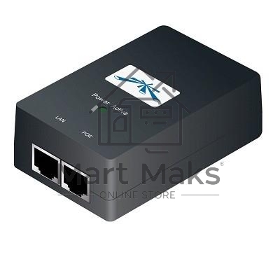 Точка доступа UBIQUITI POE-48-24W(EU) блок питания с PoE, 220 VAC -> 48VDC 0.5A - с кнопкой Reset и удаленной перезагрузкой