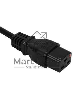 Шнур питания Lanmaster с блокировкой C19-C20, 3х1.5, 220В, 16А, черный, 3 метра