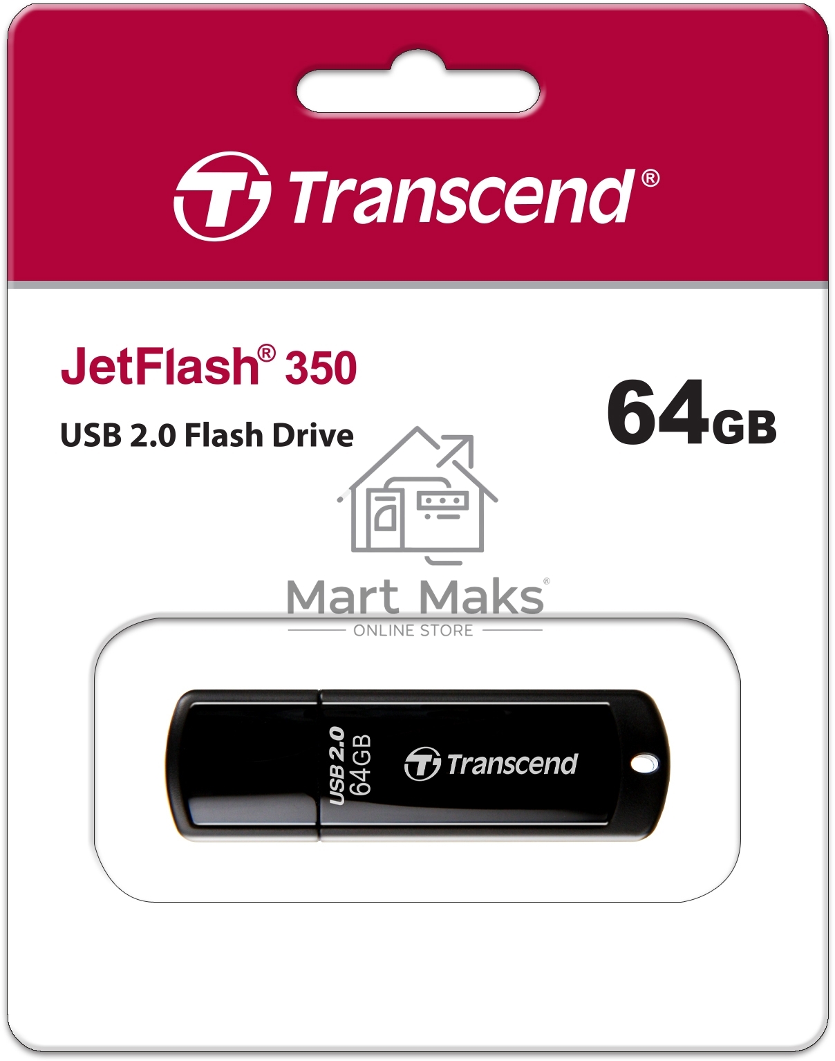 Флешка USB R/W Transcend USB Drive 64Gb JetFlash 350 TS64GJF350 USB 2.0