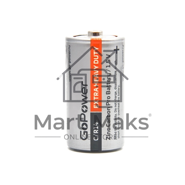 Батарейка GoPower R14 C Shrink 2 Heavy Duty 1.5V (2/24/288)