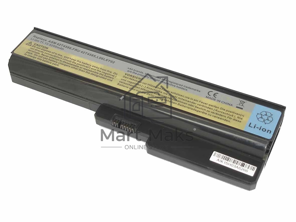 Аккумуляторная батарея для ноутбука Lenovo IdeaPad G430 G450 (L06L6Y02) 11.1V 5200mAh OEM черный