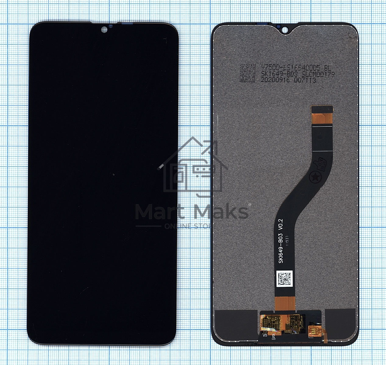 Дисплей для Samsung Galaxy A20S SM-A207F в сборе с тачскрином (OLED) черный