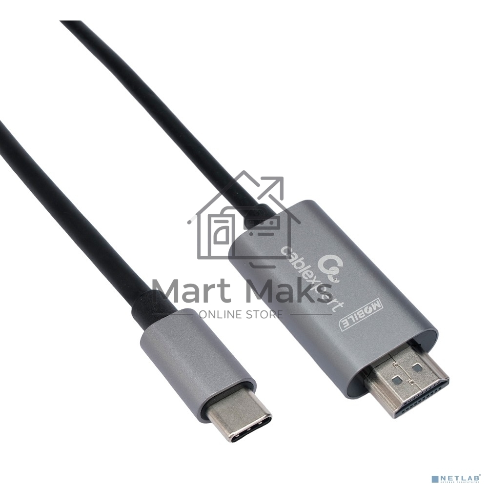 Кабель-переходник Cablexpert CCB-A-CM-HDMI-1.8M с Type-C на HDMI  v2.0, Mobile, 1.8м, черный, корбка