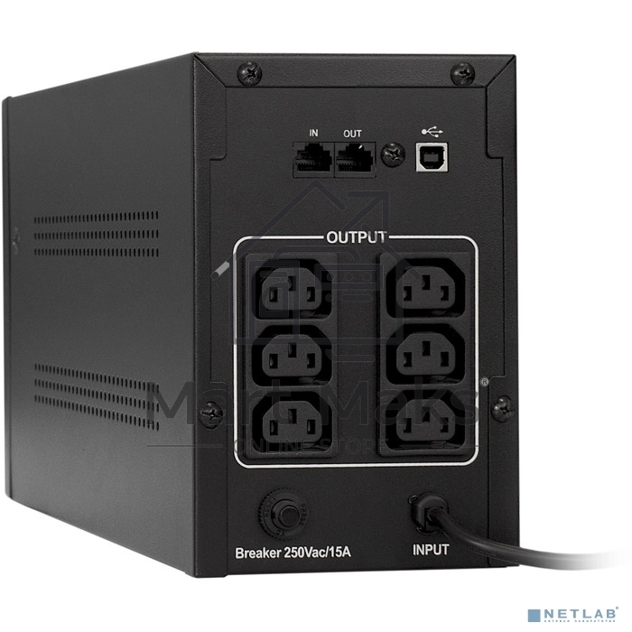 Источник бесперебойного питания ExeGate EP285480RUS SpecialPro UNB-1000.LED.AVR.C13.RJ.USB <1000VA/650W, LED, AVR, 6*IEC-C13, RJ45/11, USB, Black>