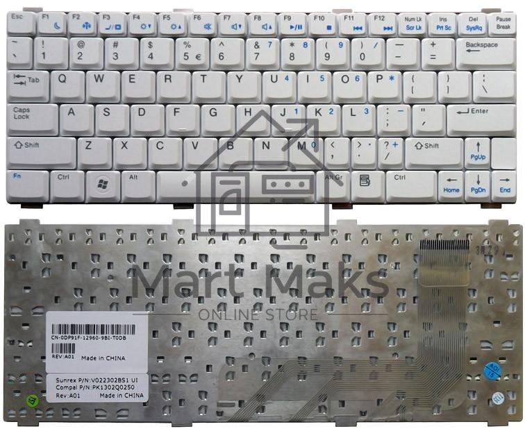 Клавиатура для ноутбука Dell Vostro 1200 V1200 белый